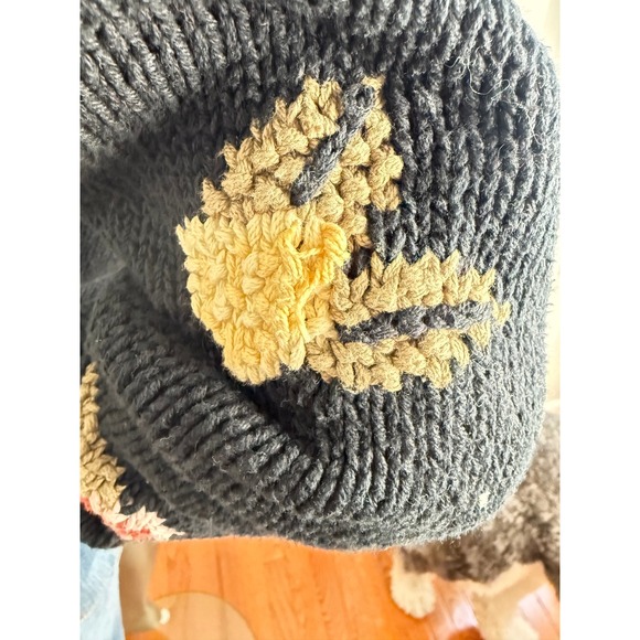 Vintage 90s Liz Claiborne Hand Knit Floral Puff Sleeve Whimsygoth Sweater S - Picture 7 of 7